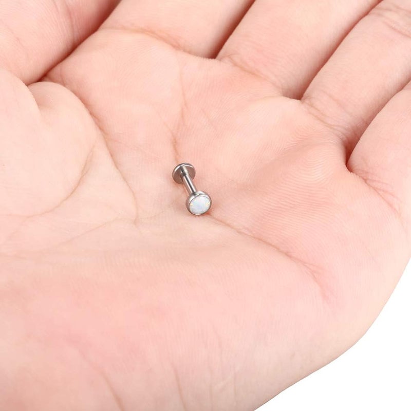 Xpircn Store 14G 16G 18G G23 Titanium Opal CZ Labret Monroe Lip Rings Studs Helix Cartilage Tragus Stud Piercing Jewelry, 1 Piece - Image 3